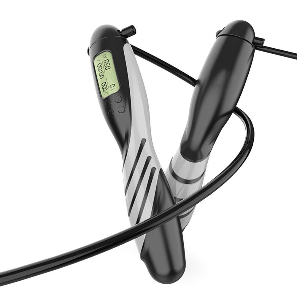 Black digital jump rope on a white background