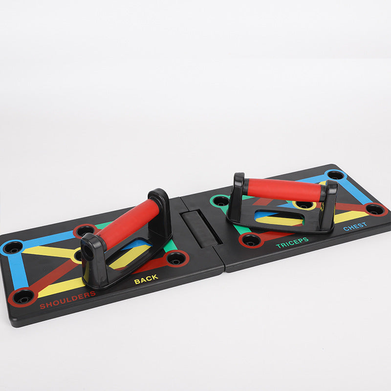 Multifunctional fitness board with red handles on a white background