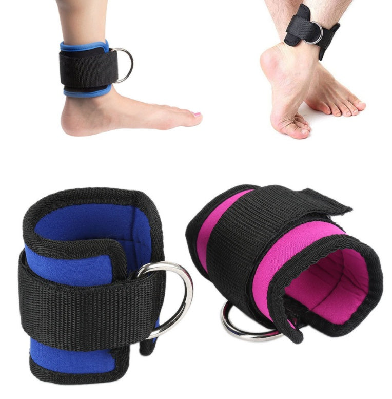 Ankle weights in blue and pink with a white background
