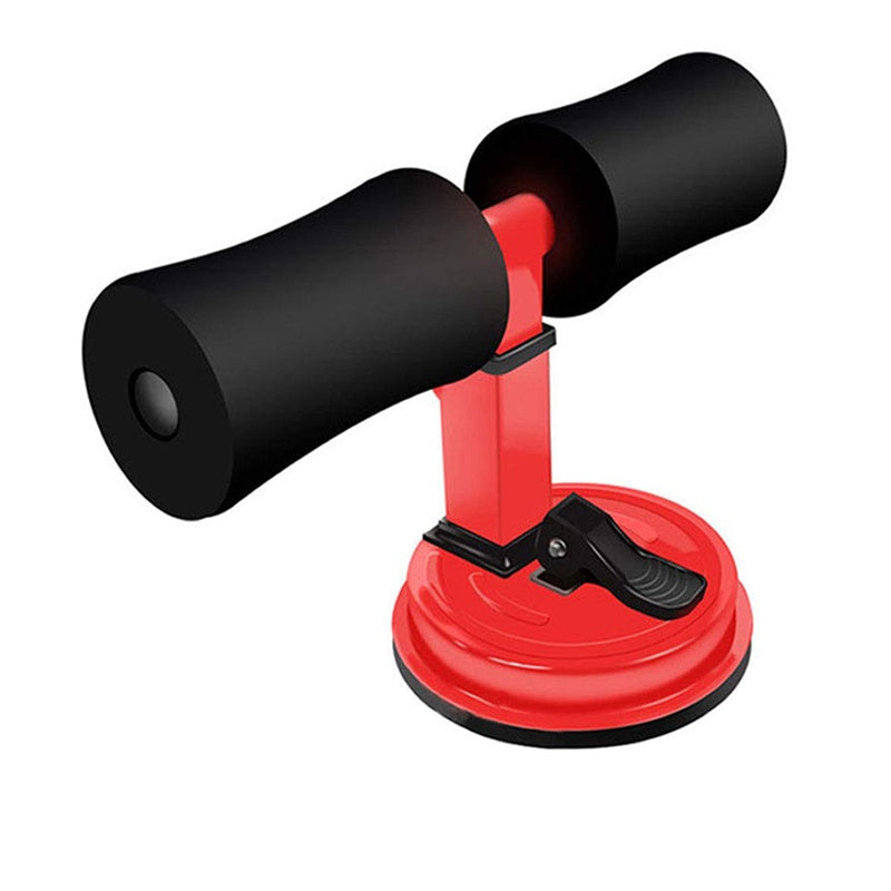 Red and black suction cup tool on a white background