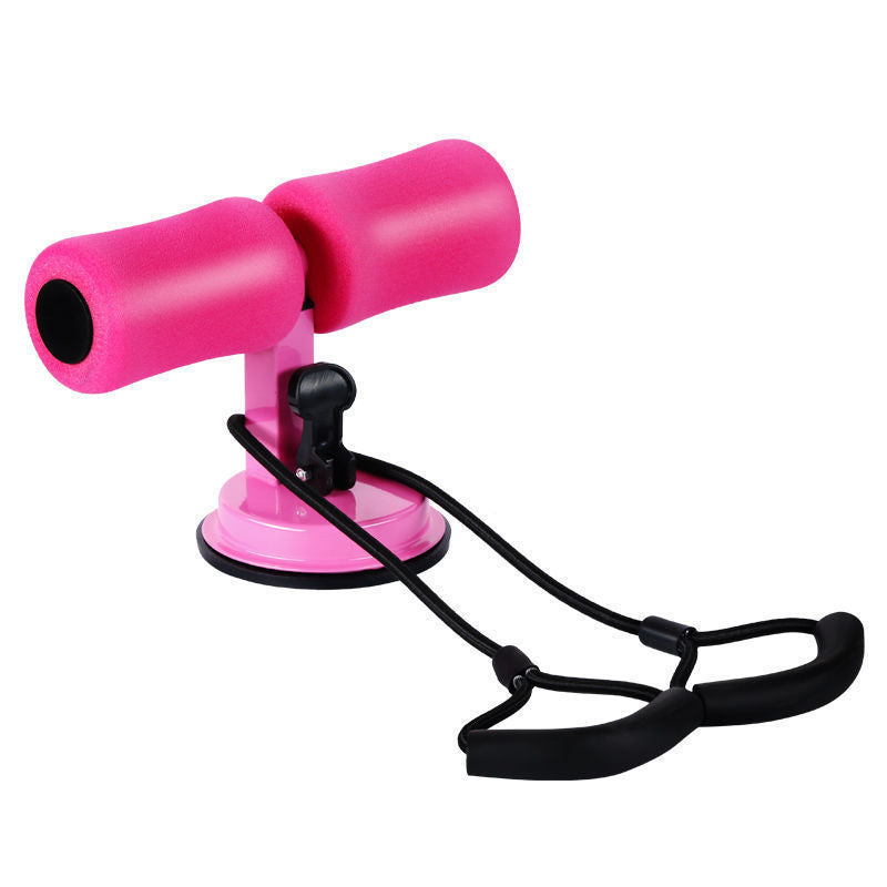 Pink and black ab roller on a white background