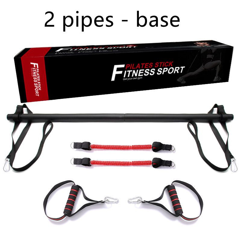 Fitness Sport Pilates stick with resistance bands and packaging on a white background